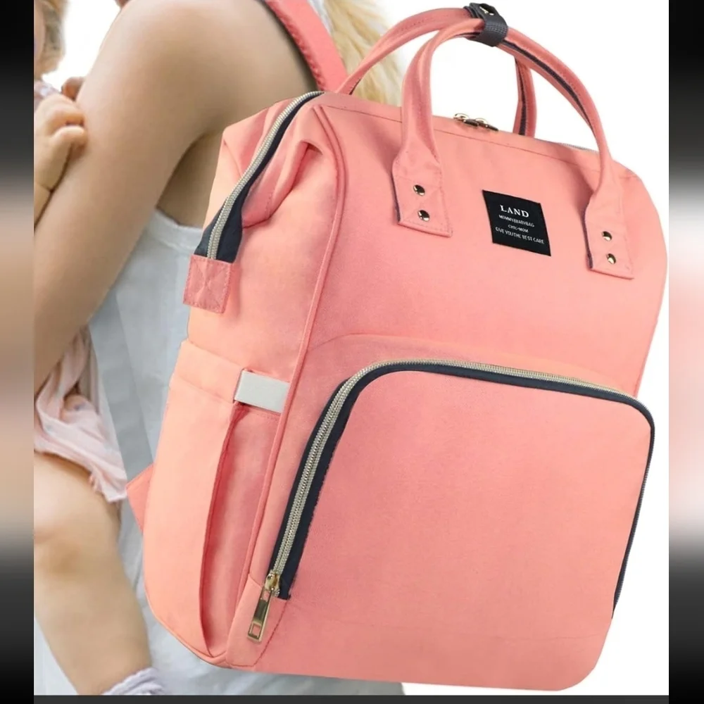Land Mommy Baby Bag Pink/peach Backpack